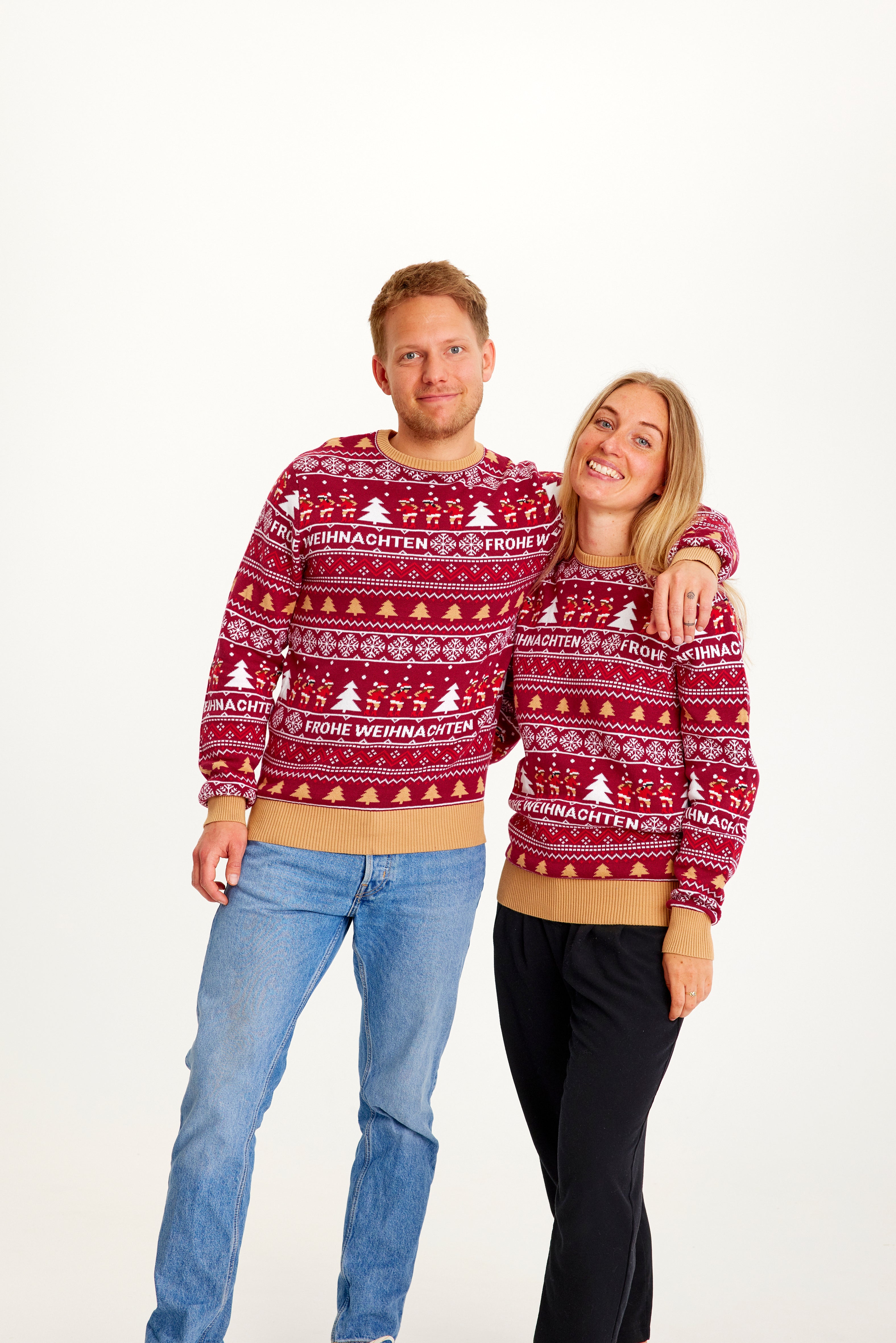 Frohe Weihnachten Sweater Bordeaux - Women.